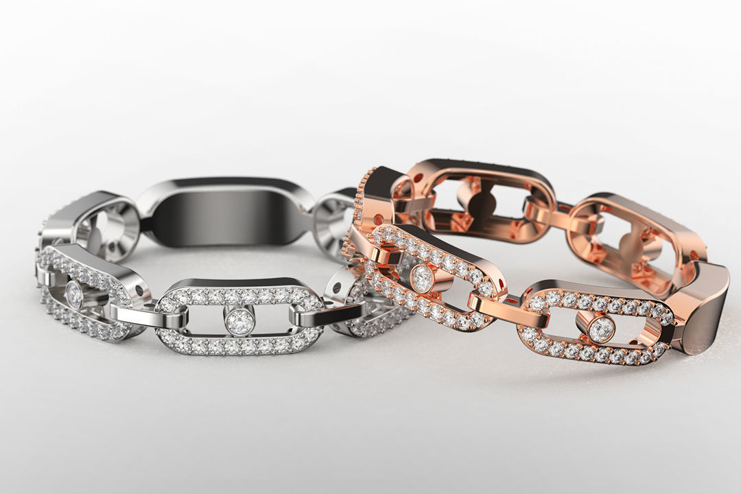 Ring Messika - Move Link Multi Pavee 3D print model_1