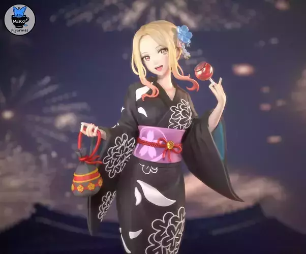 Marin Kitagawa Yukata - Dress Up Darling Figure for 3D Printing 3D print model