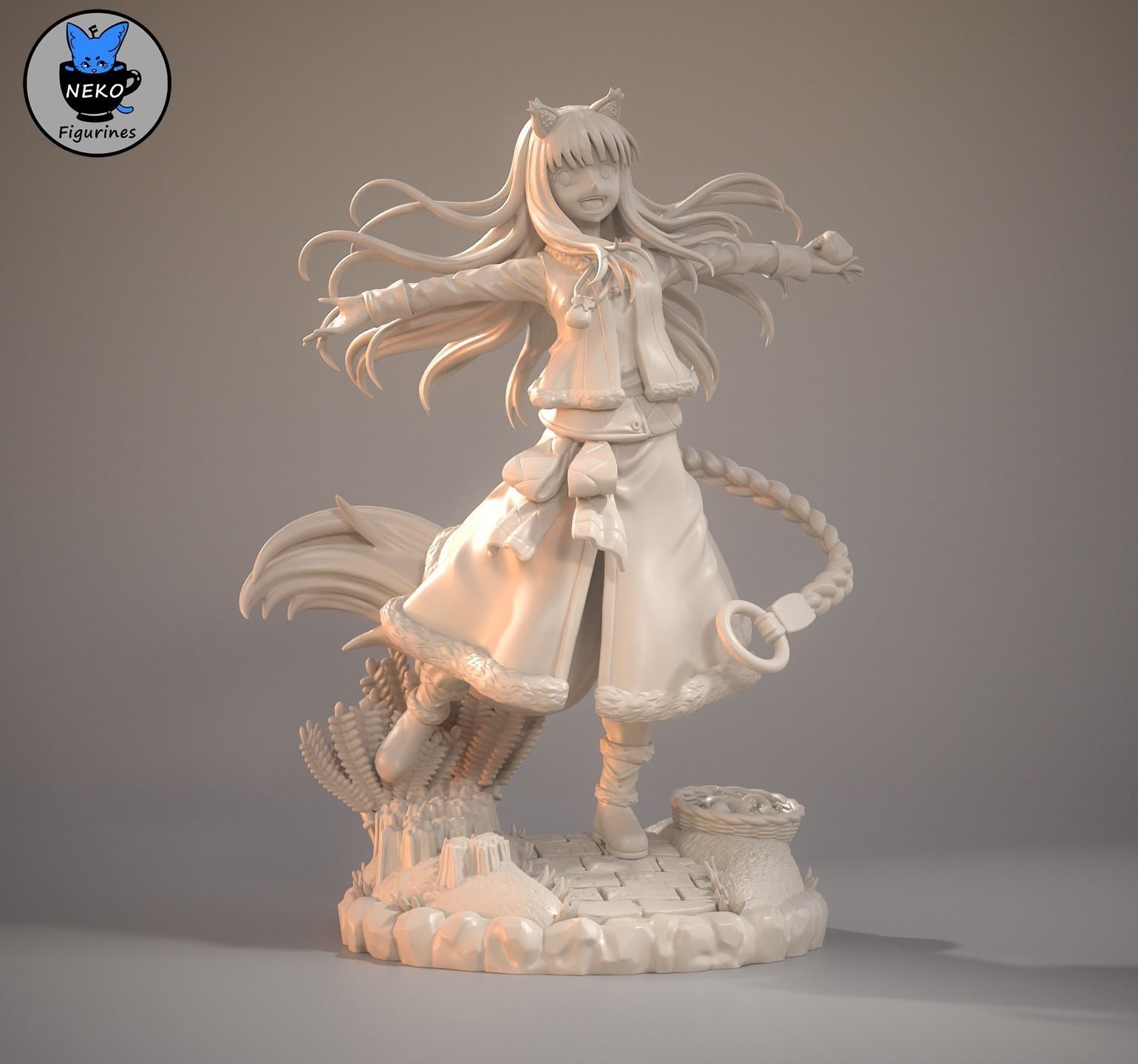 Holo - Spice and Wolf Anime Figure for 3D Printing 3D print model_17