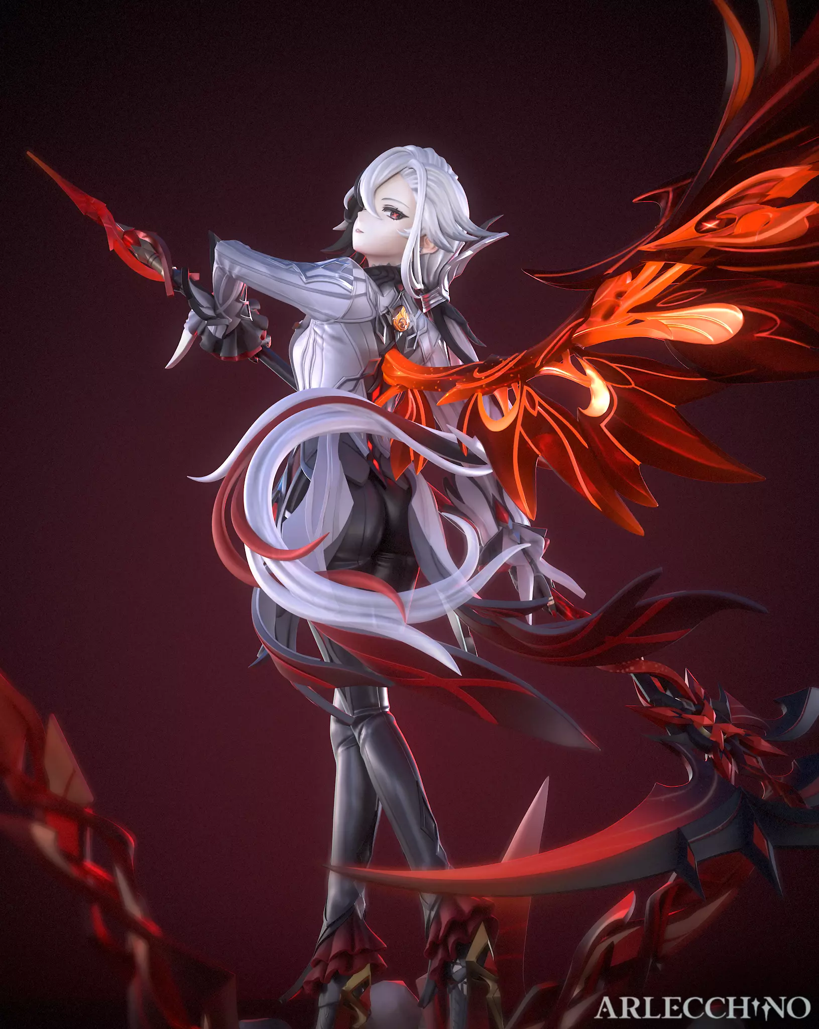 Arlecchino - Genshin Impact Game Figure for 3D Printing 3D print model_0