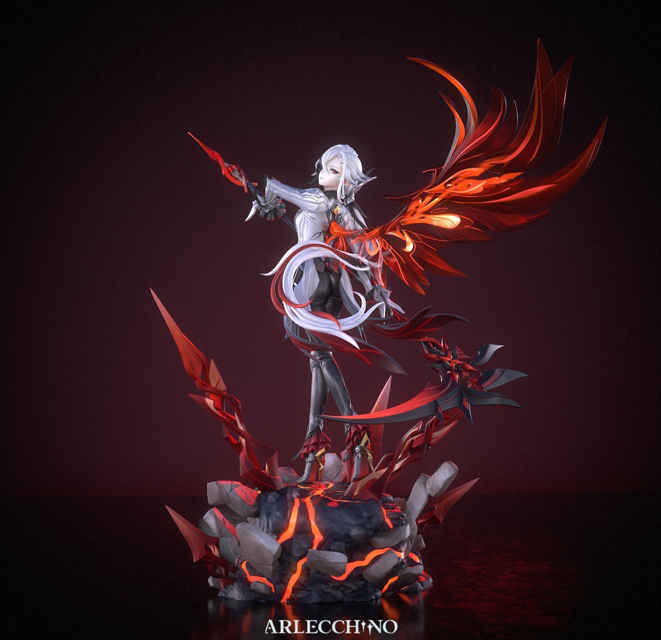 Arlecchino - Genshin Impact Game Figure for 3D Printing 3D print model_1