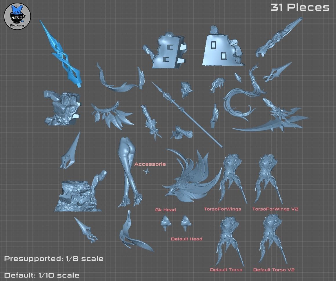 Arlecchino - Genshin Impact Game Figure for 3D Printing 3D print model_10
