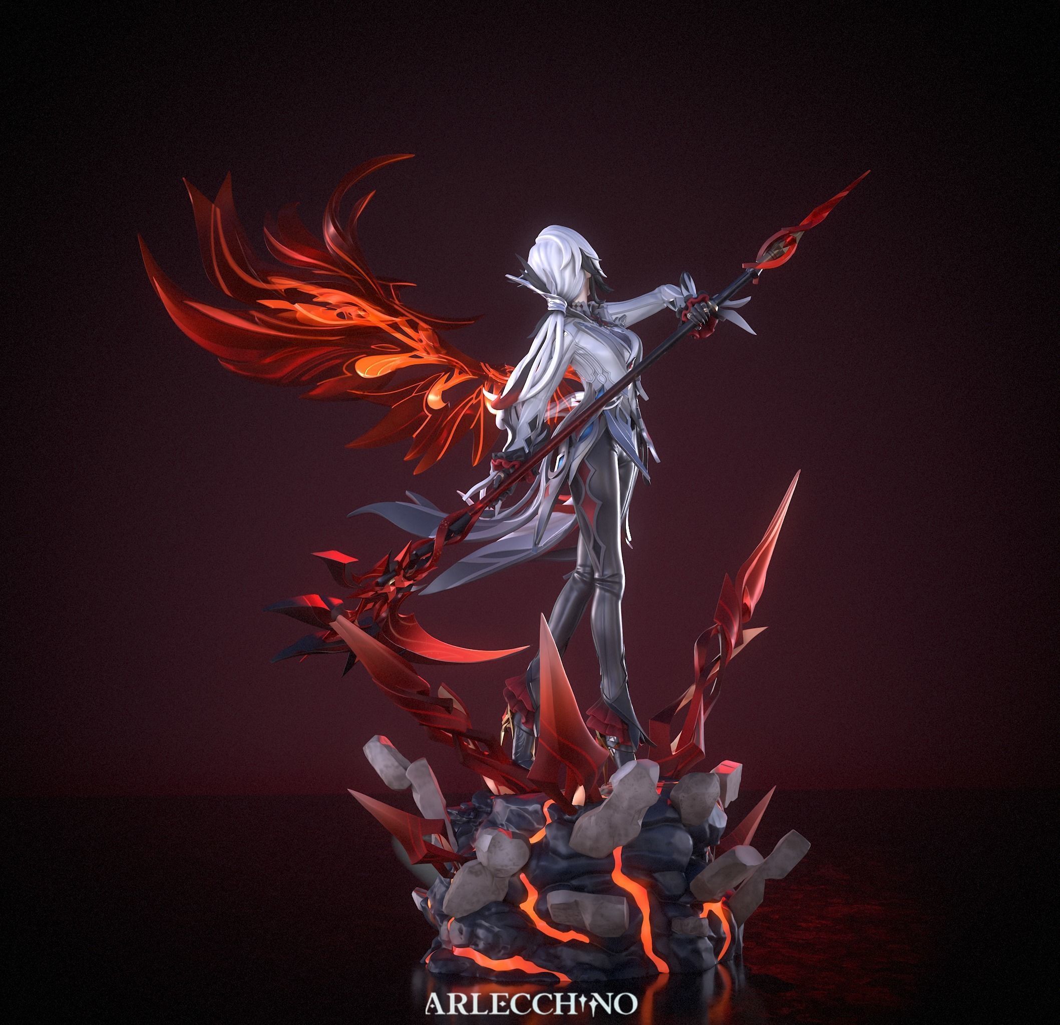 Arlecchino - Genshin Impact Game Figure for 3D Printing 3D print model_7