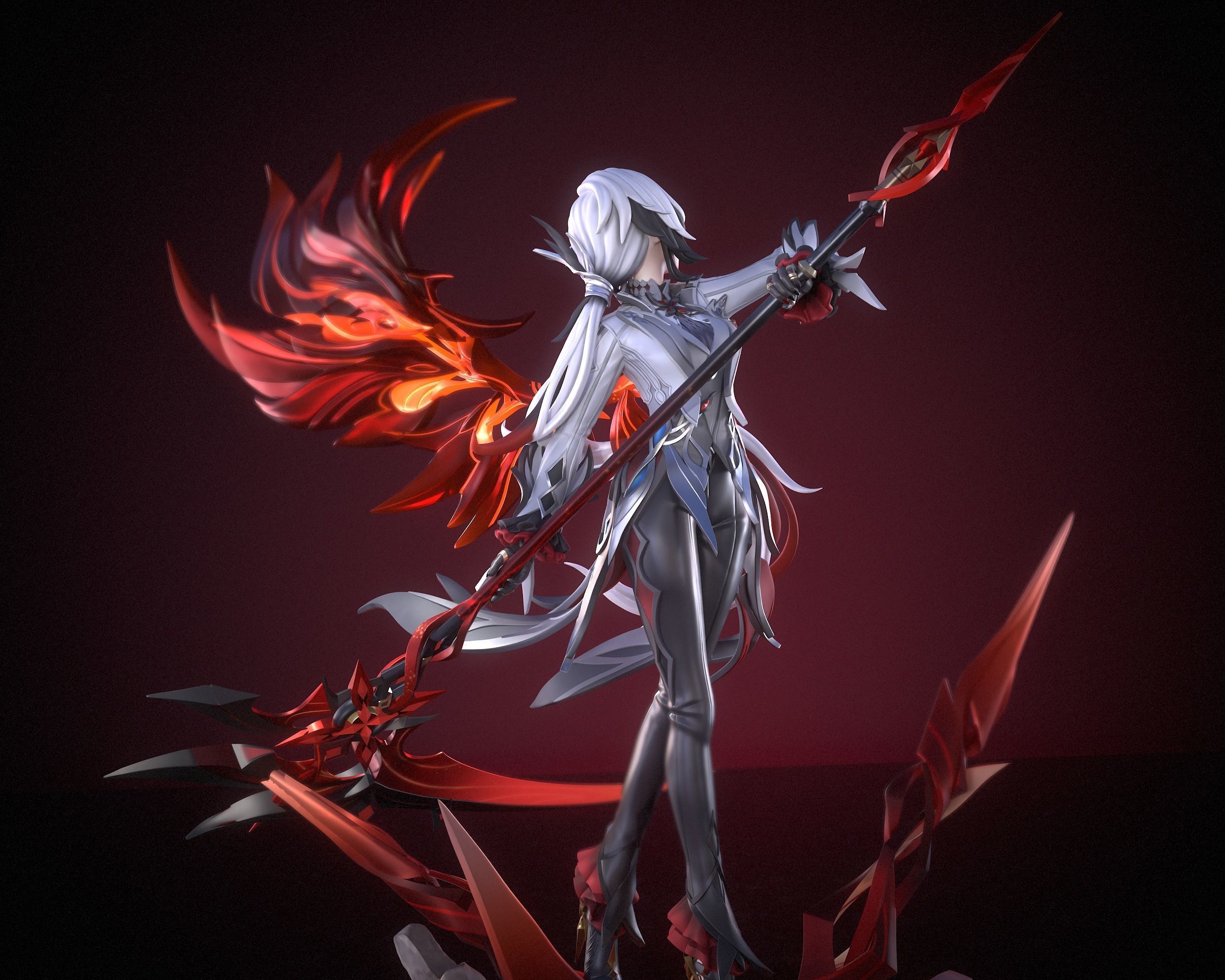 Arlecchino - Genshin Impact Game Figure for 3D Printing 3D print model_9