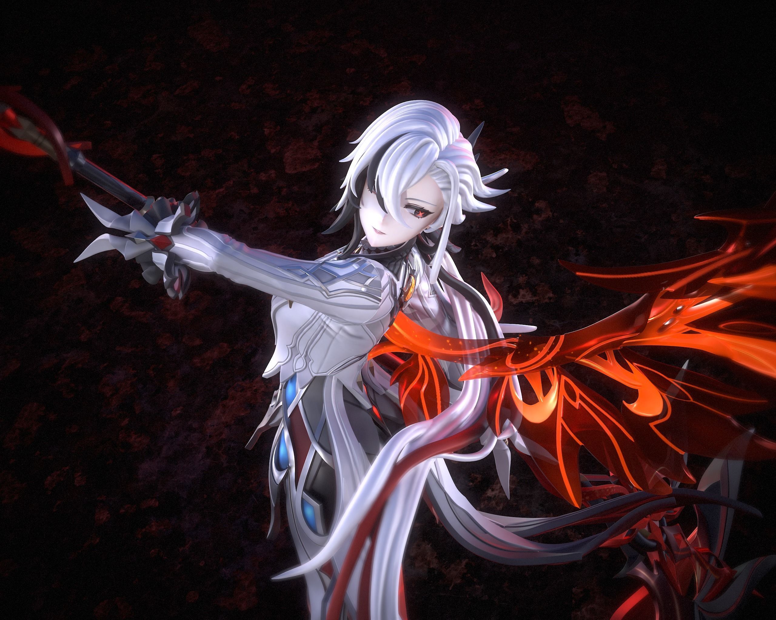 Arlecchino - Genshin Impact Game Figure for 3D Printing 3D print model_5