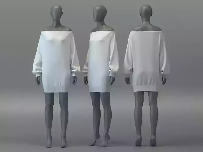 Jumper Dress with Off Shoulder