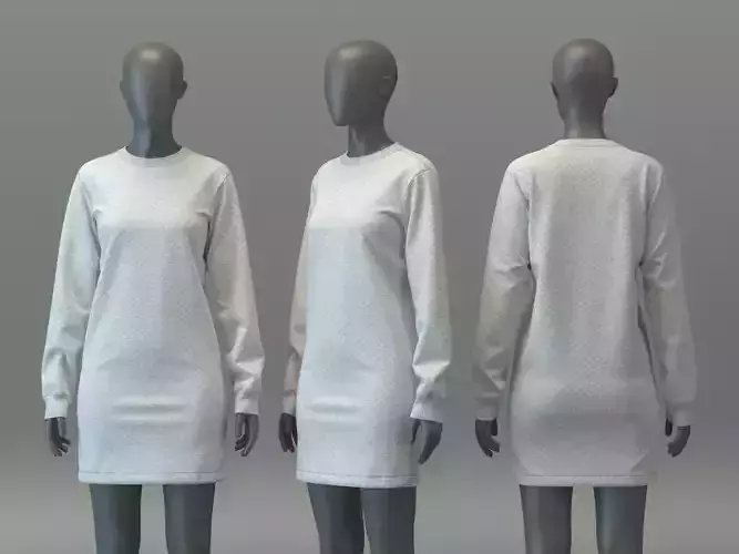 Quilted Knit Dress 3D model