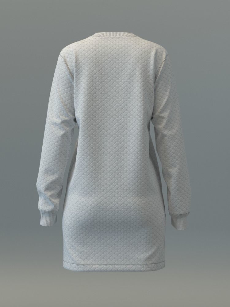 Quilted Knit Dress 3D model_5
