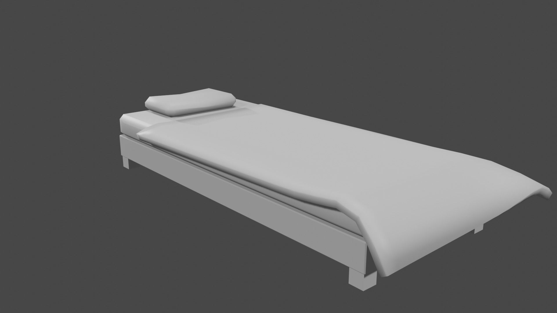 Low Poly Bed Low-poly 3D model_1