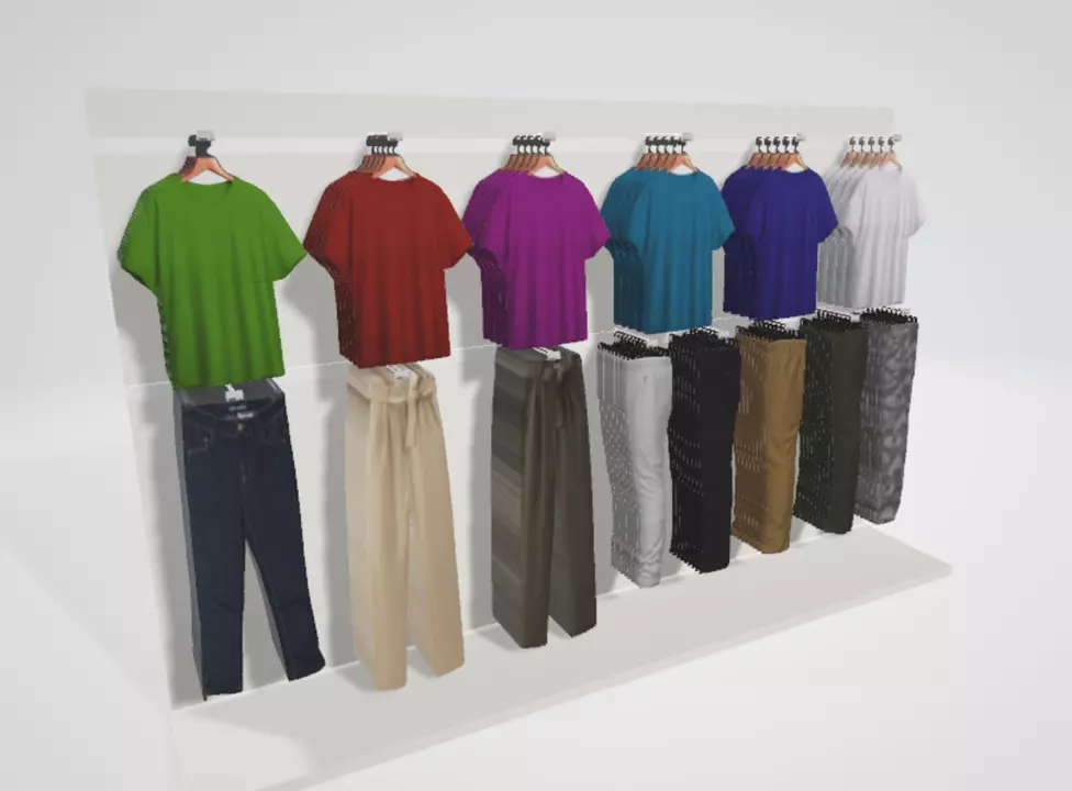 clothing rack 3D model_0