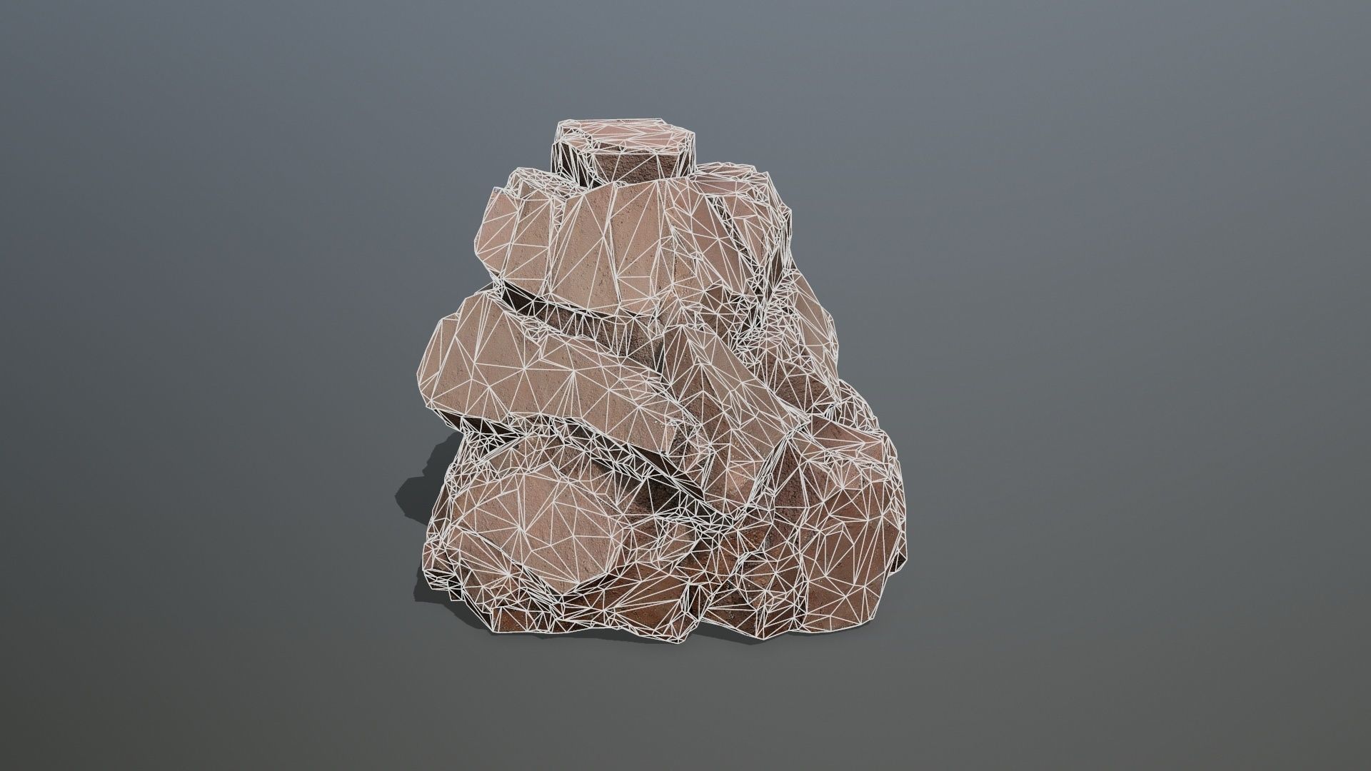 Desert Cliff Rock 2 Low-poly 3D model_10