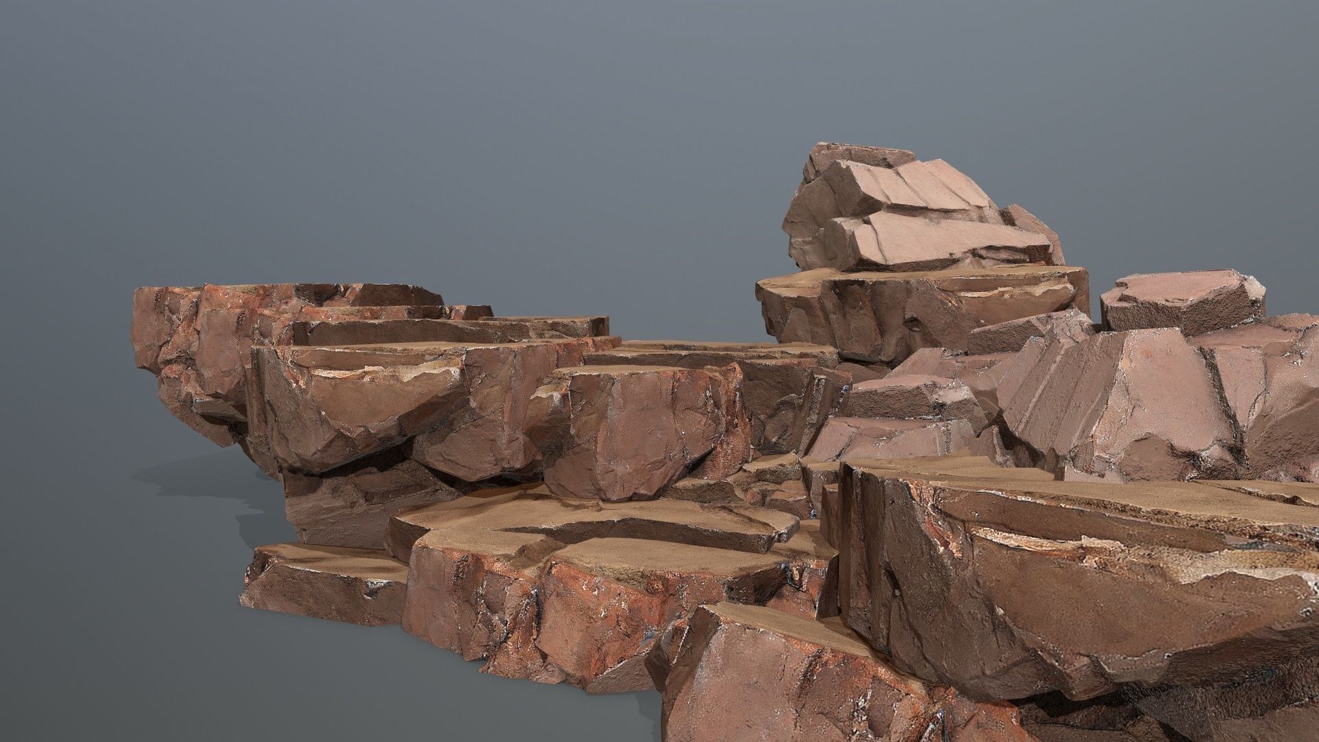 Desert Cliff Rock 2 Low-poly 3D model_1