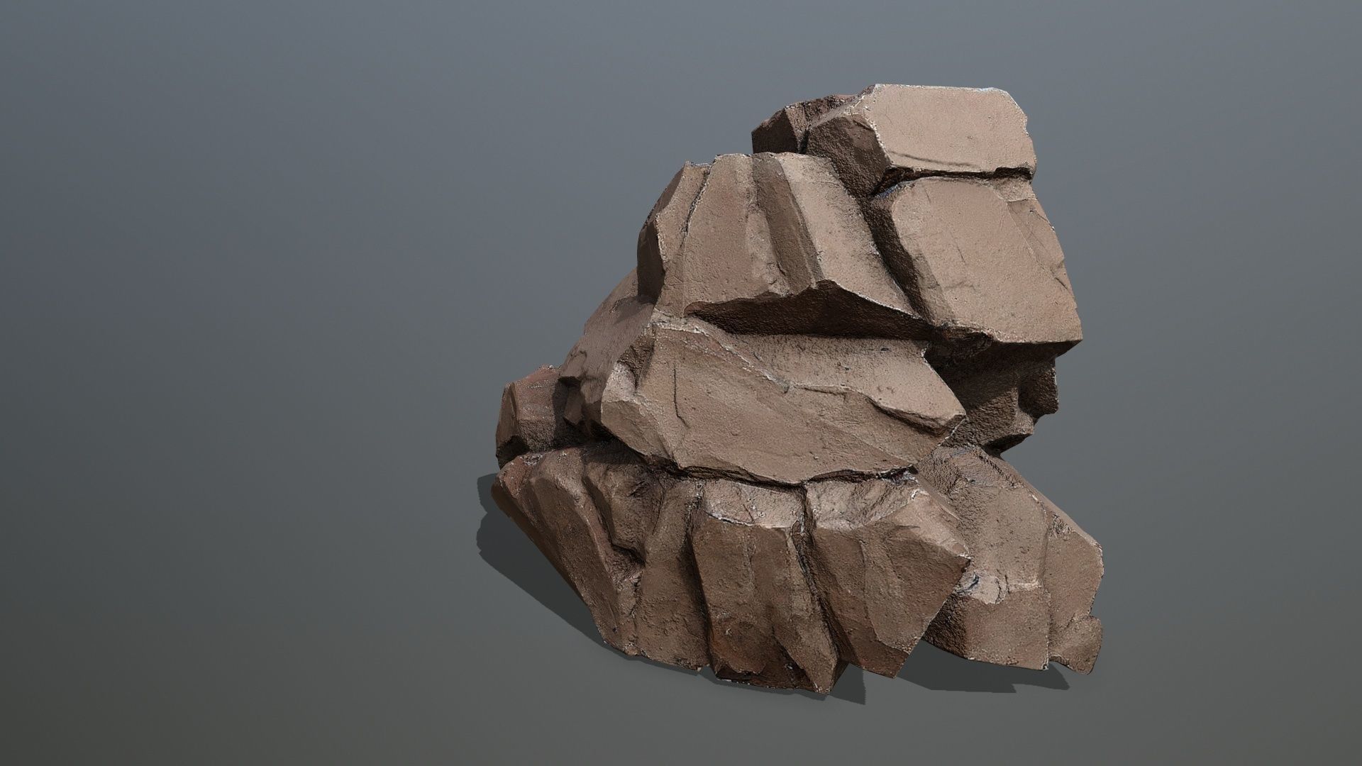 Desert Cliff Rock 2 Low-poly 3D model_5