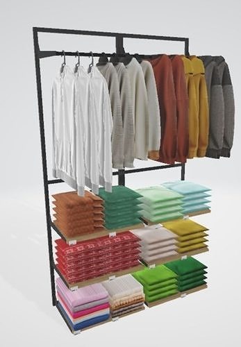  hoodies and sweaters in rack 3D model