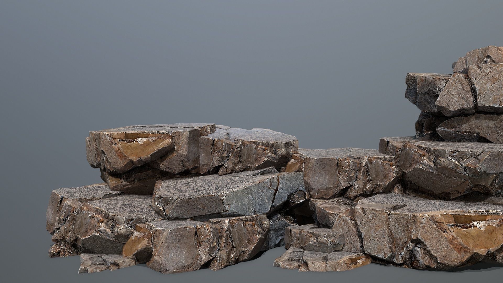 desert rocks  Low-poly 3D model_1