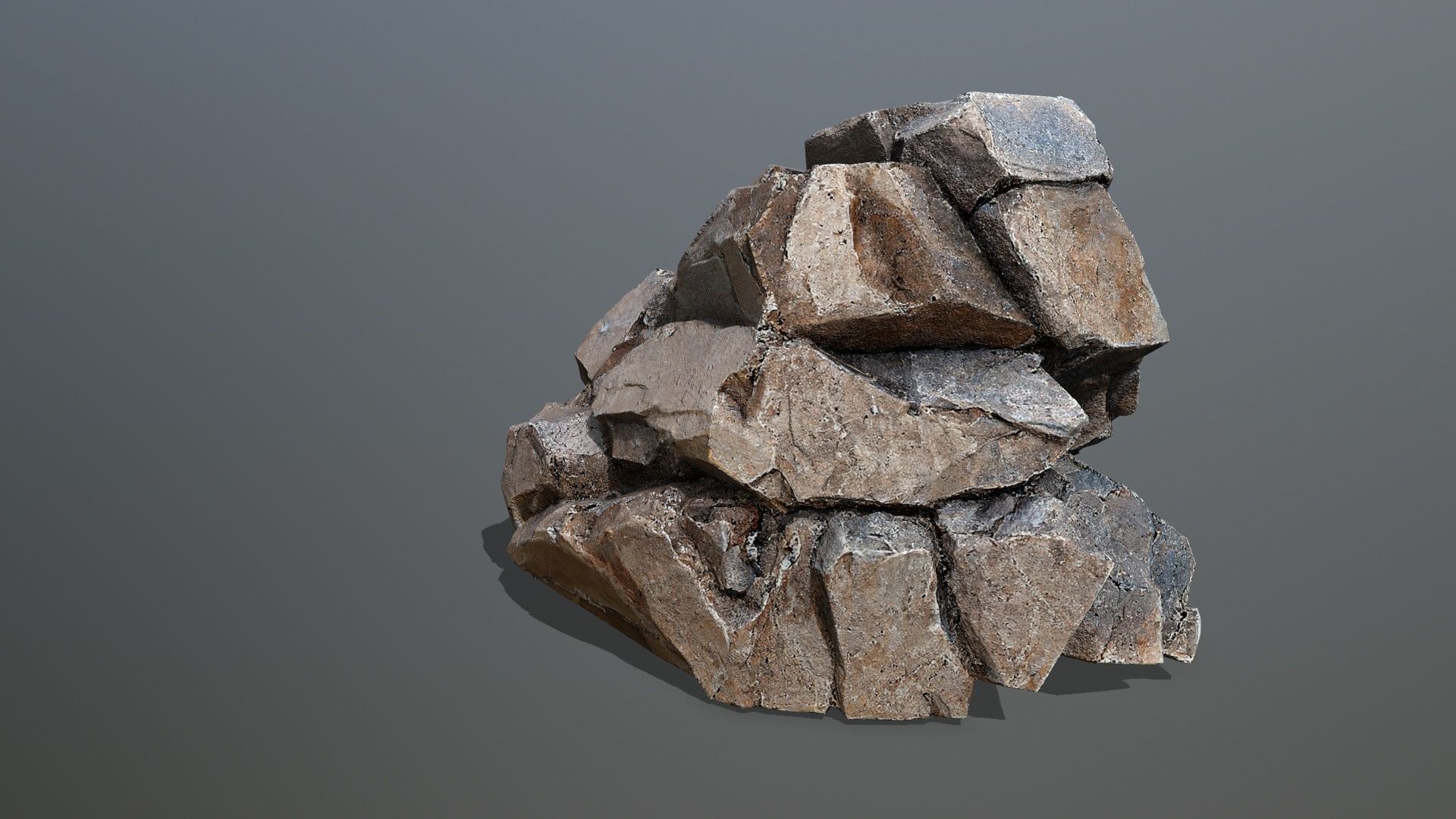 desert rocks  Low-poly 3D model_5
