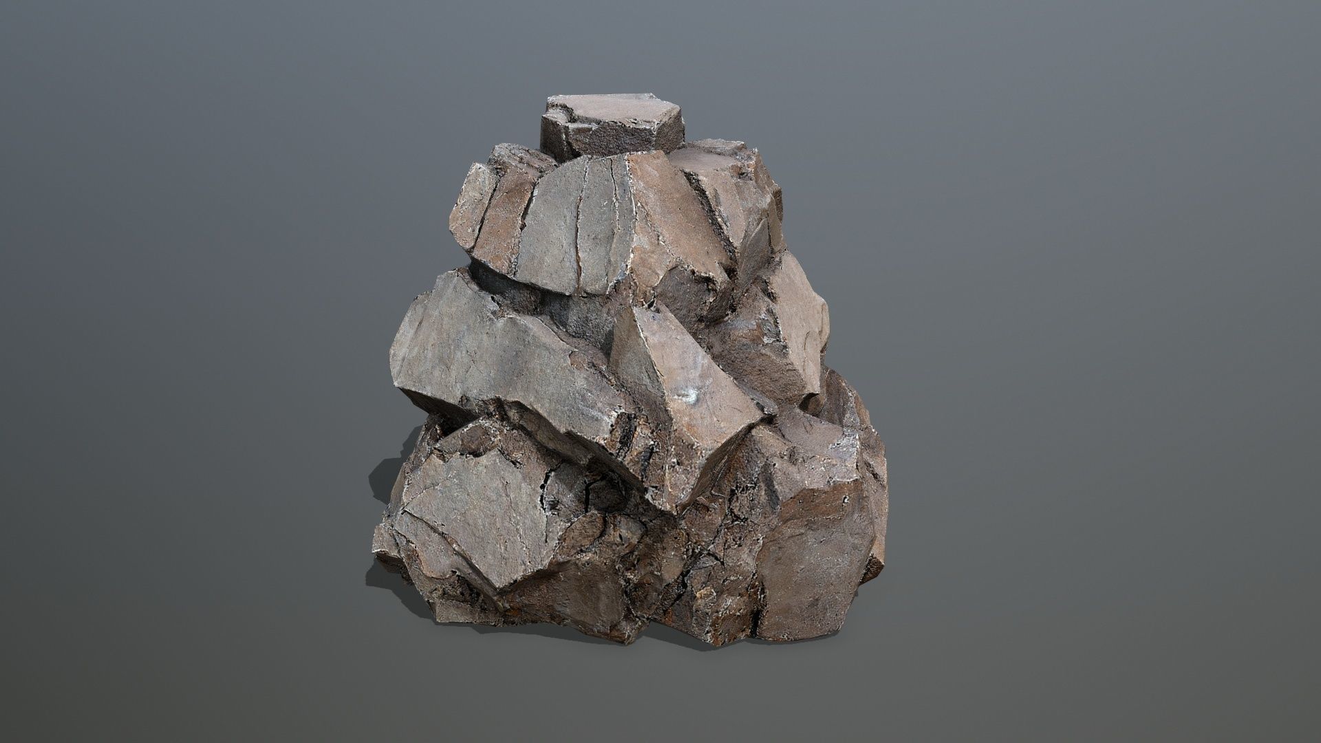 desert rocks  Low-poly 3D model_2