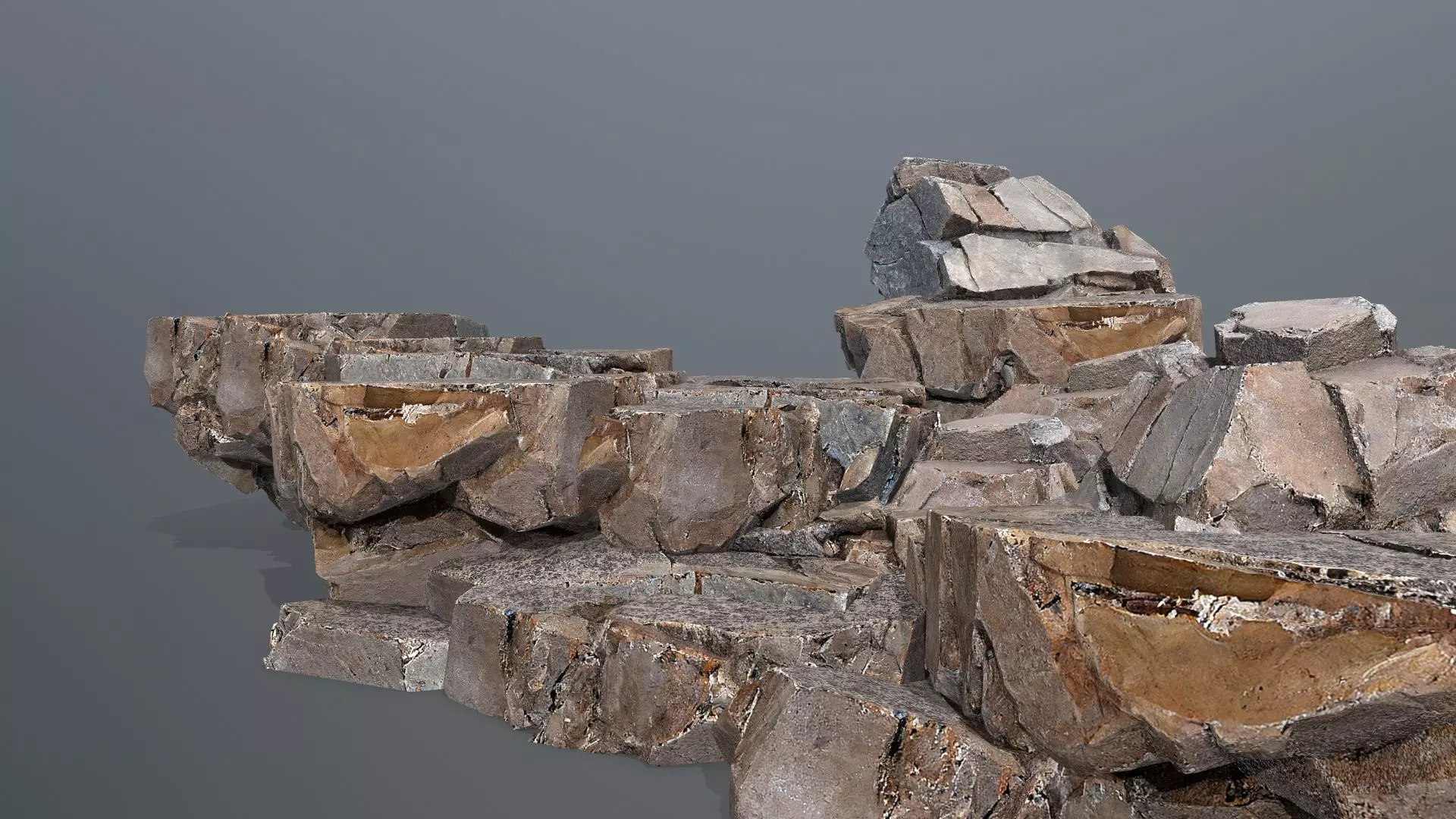 desert rocks  Low-poly 3D model_0