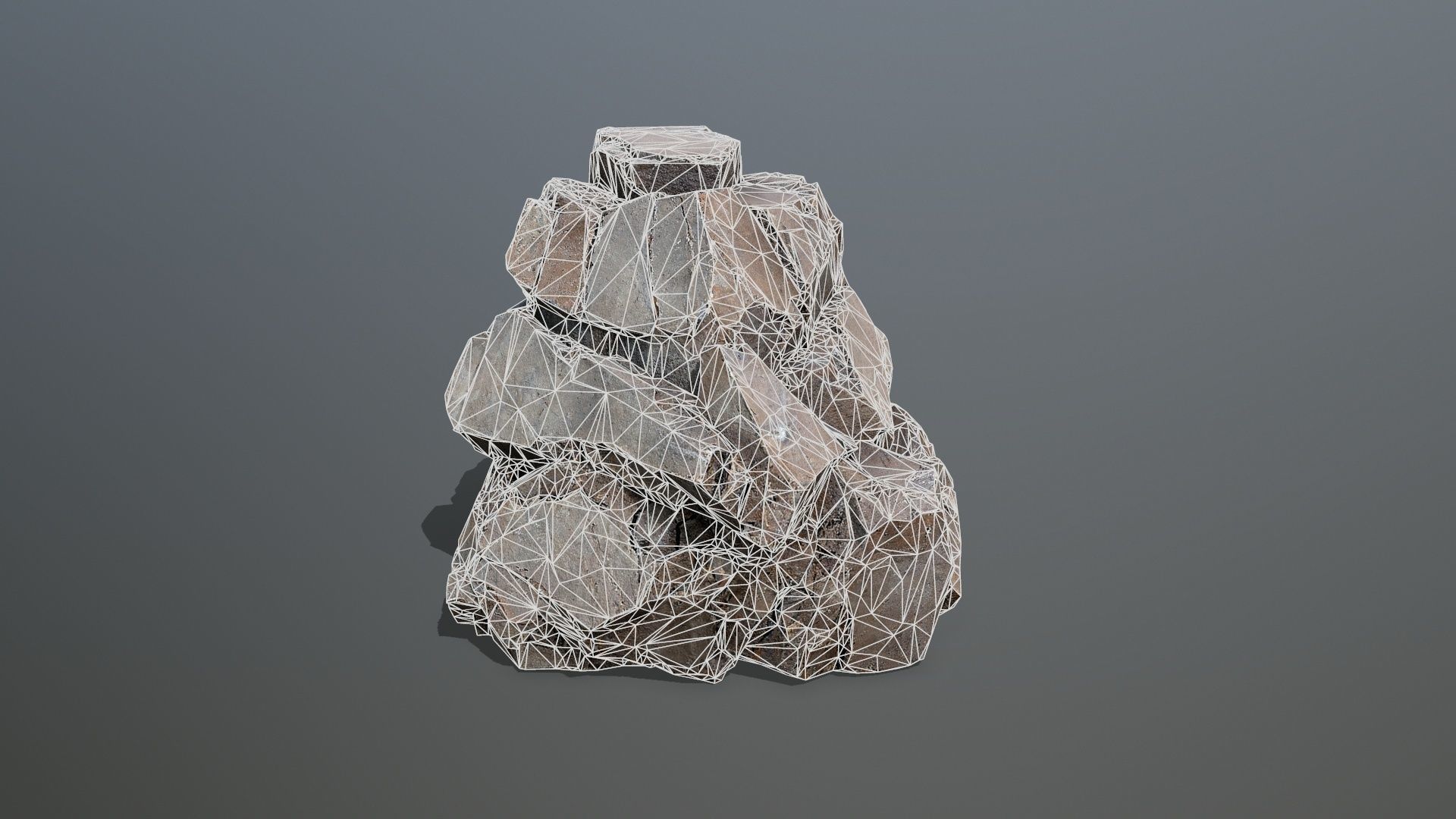 desert rocks  Low-poly 3D model_11