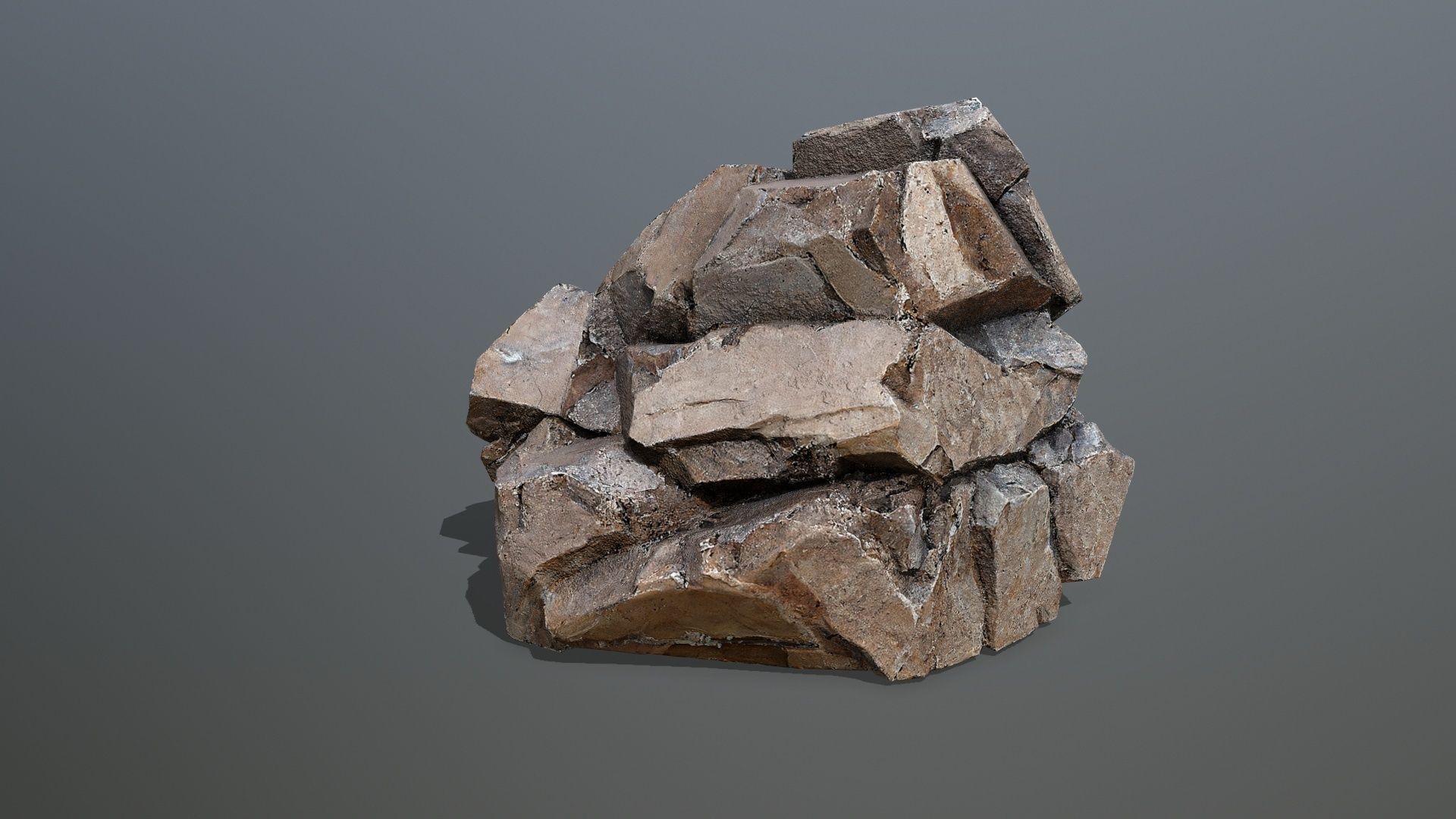 desert rocks  Low-poly 3D model_4
