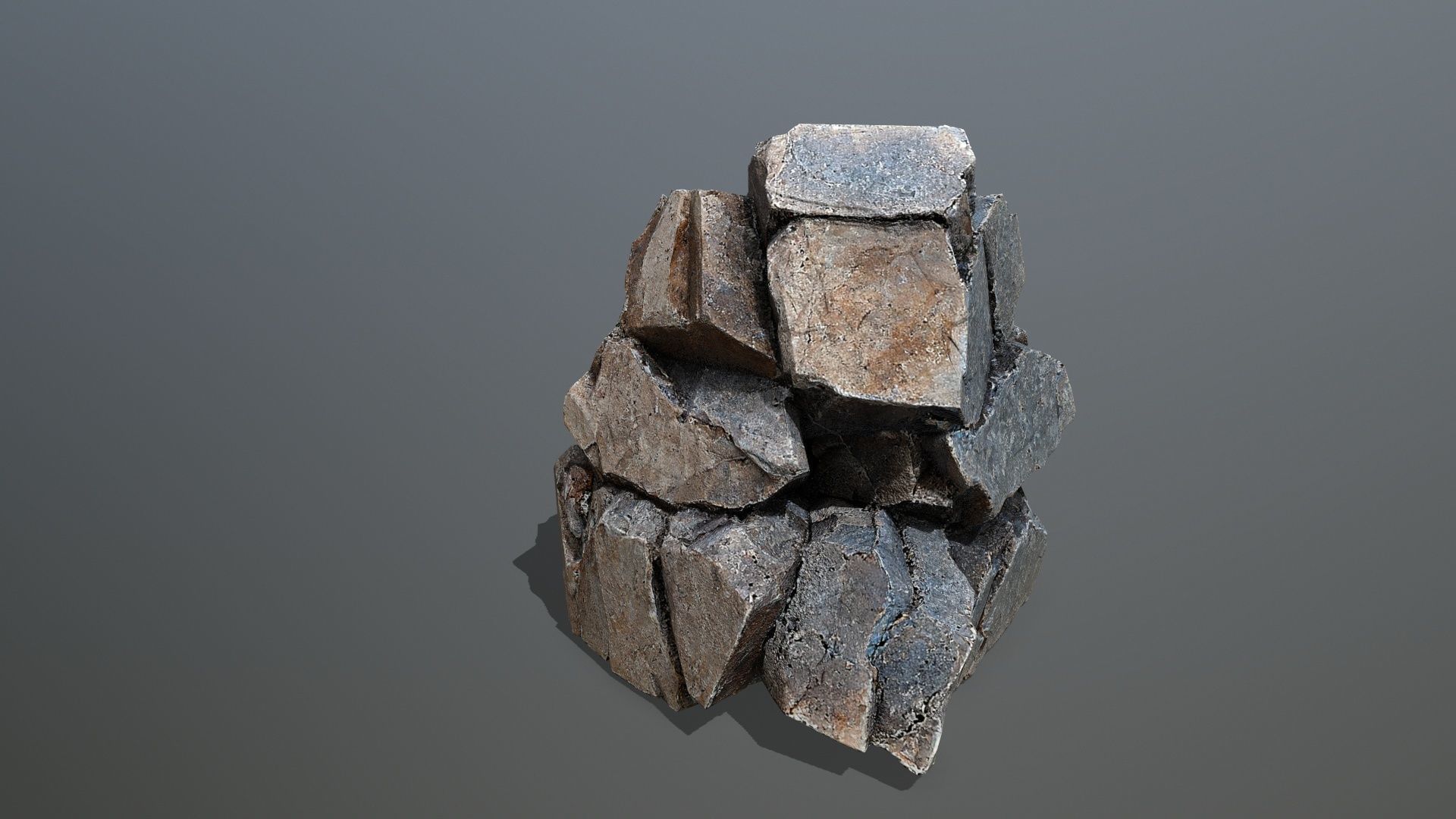 desert rocks  Low-poly 3D model_6