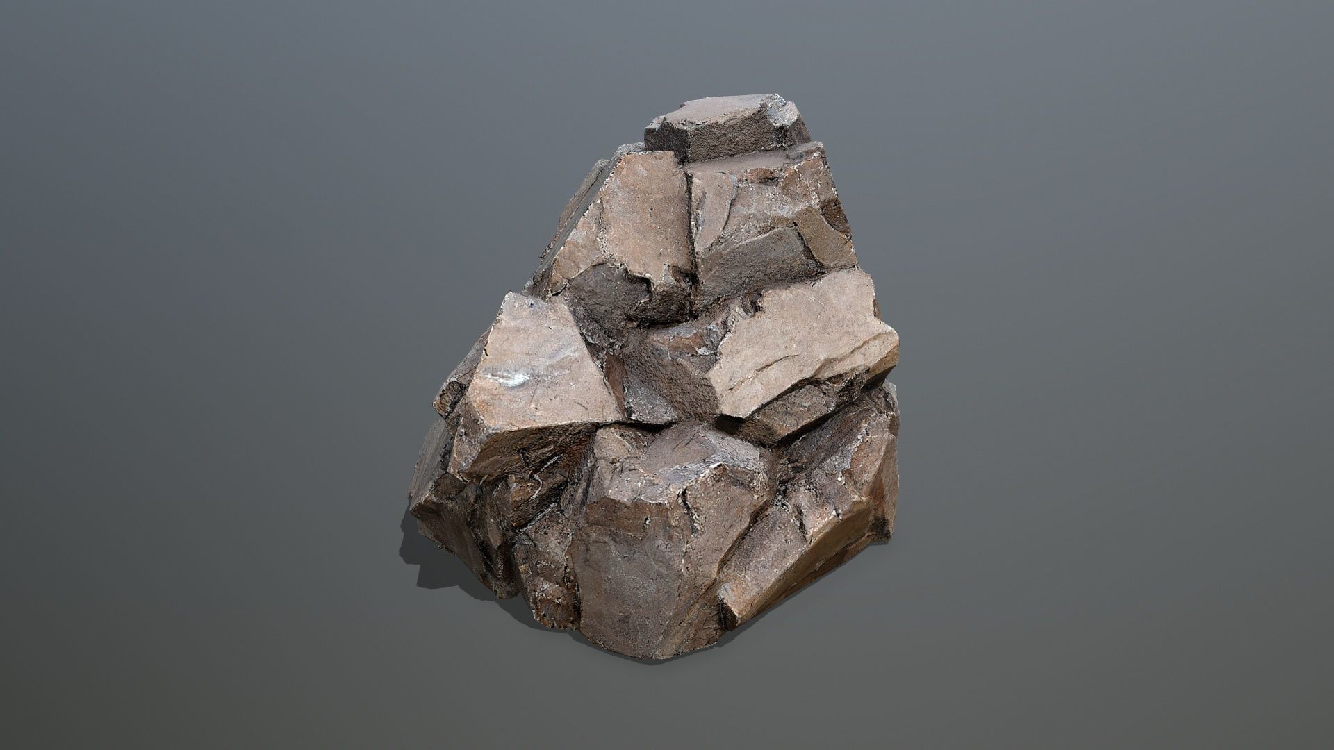 desert rocks  Low-poly 3D model_3