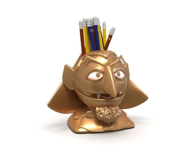 Count Von Count Sesame Street Pencil etc holder STL 3D print model_10