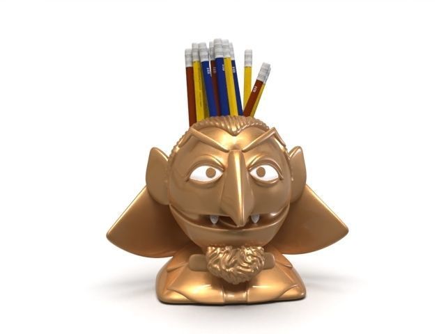 Count Von Count Sesame Street Pencil etc holder STL 3D print model_9