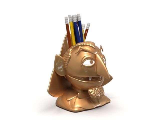 Count Von Count Sesame Street Pencil etc holder STL 3D print model_12