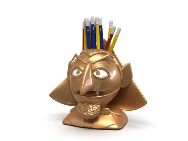 Count Von Count Sesame Street Pencil etc holder STL 3D print model_7
