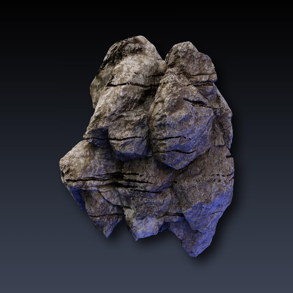 Rock Face Cliff Blocks 01 3D model_3