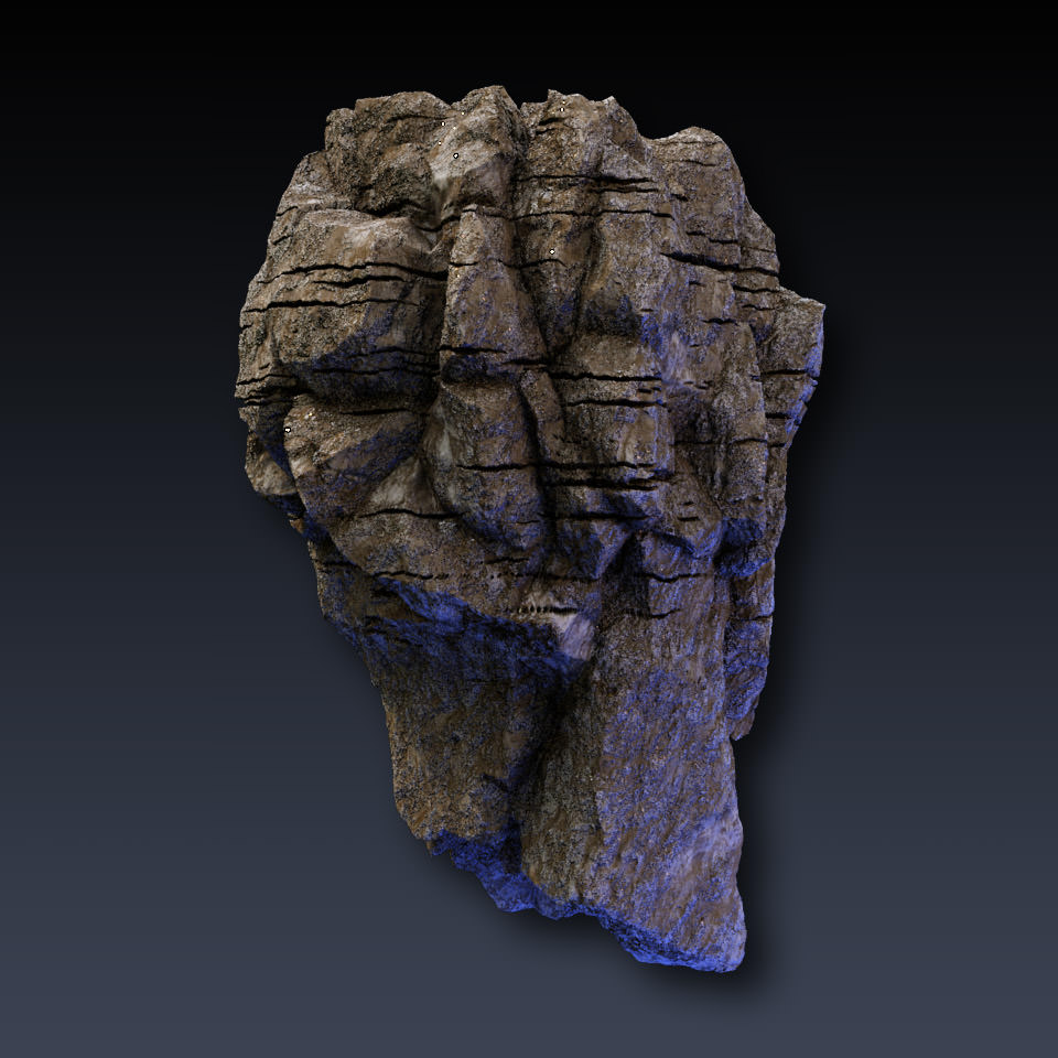Rock Face Cliff Blocks 01 3D model_2