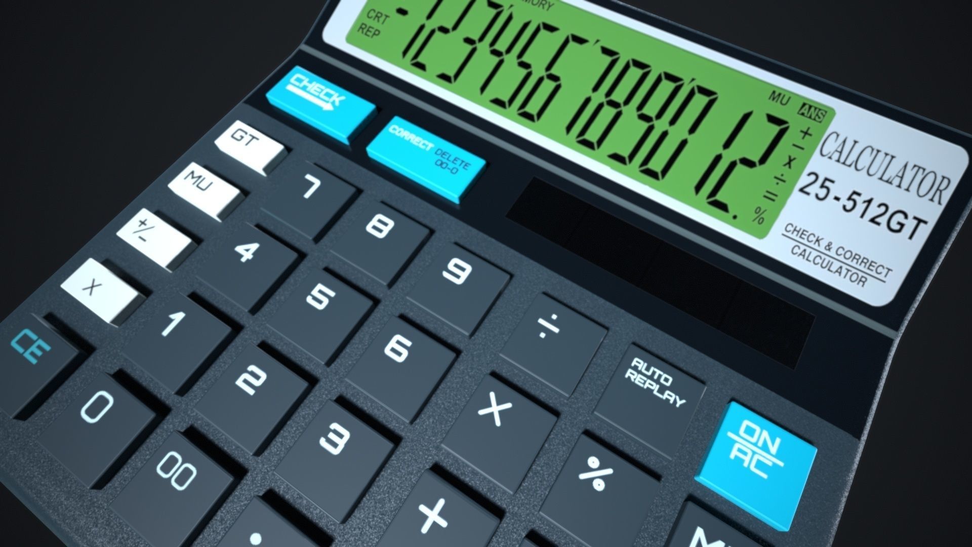 Calculator Low-poly 3D model_4