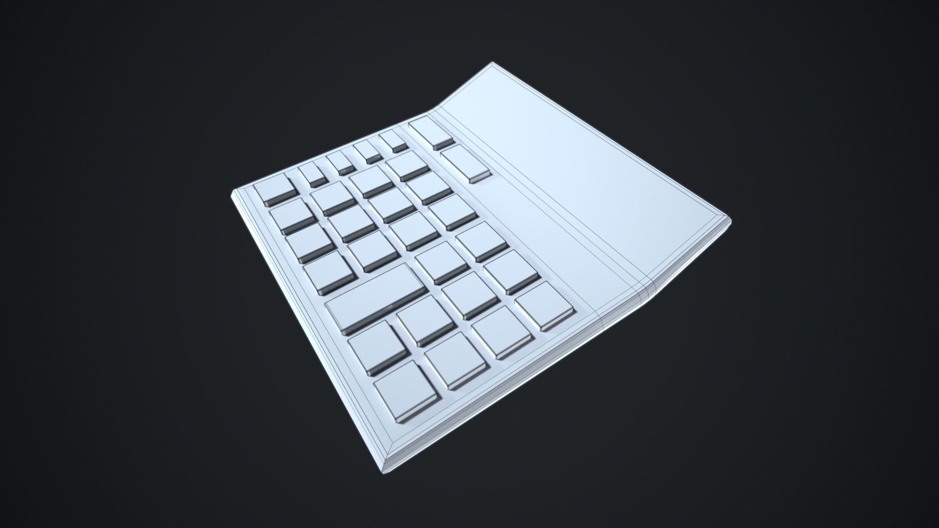 Calculator Low-poly 3D model_11