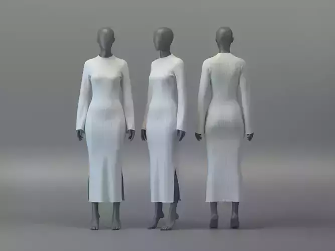 Long Ribbed Jumper Dress