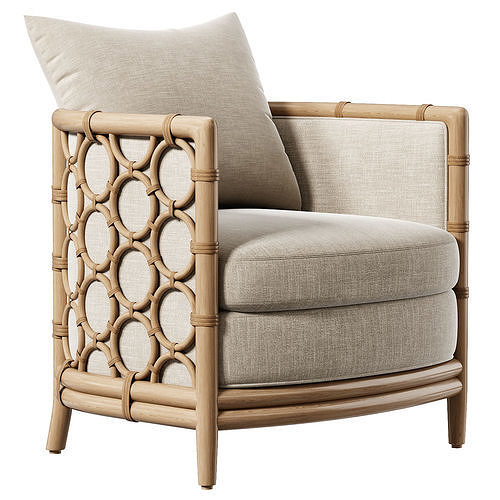 McGuire Furniture MCA80 Barrel Lounge Chair Laura Kirar Low-poly 3D model