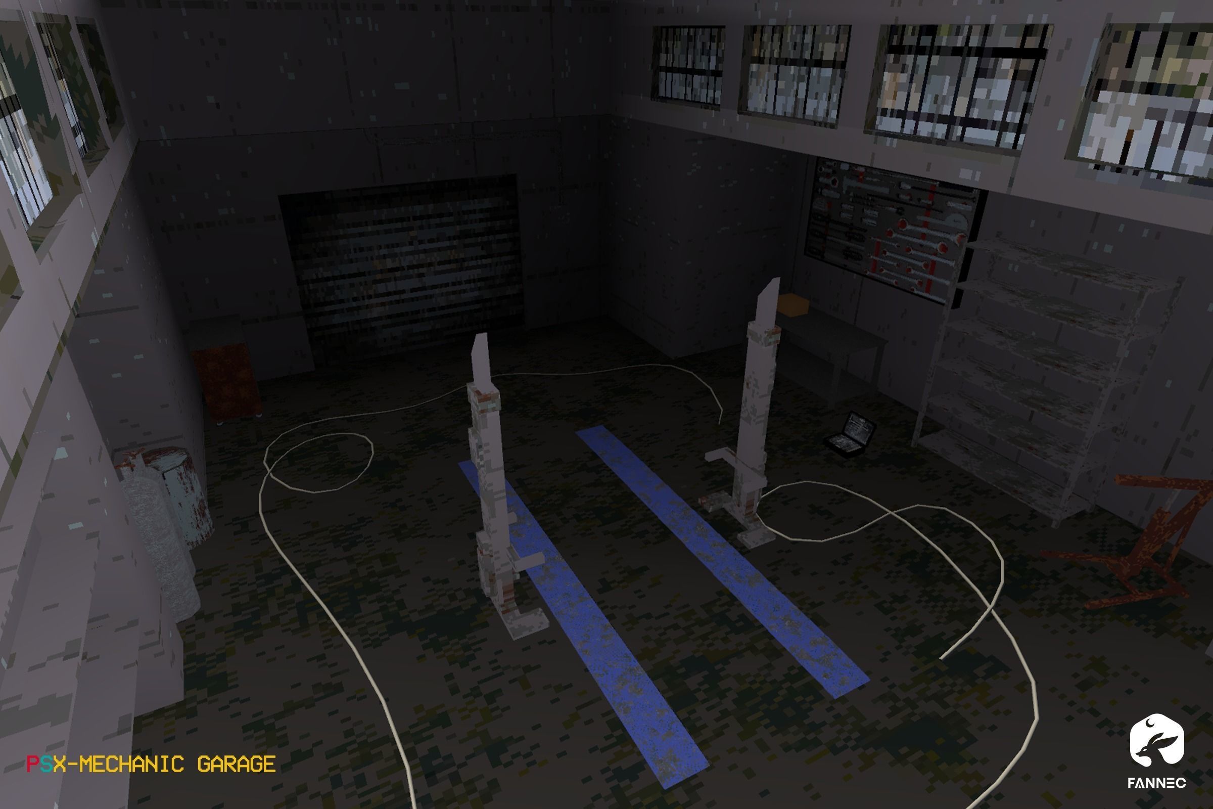 PSX Edition - Mechanic Garage Low-poly 3D model_1