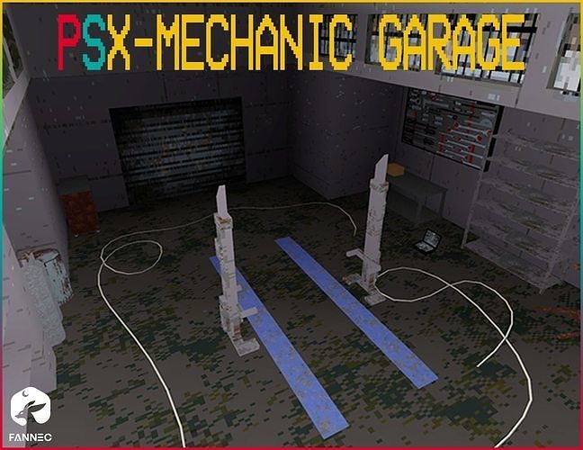 PSX Edition - Mechanic Garage Low-poly 3D model