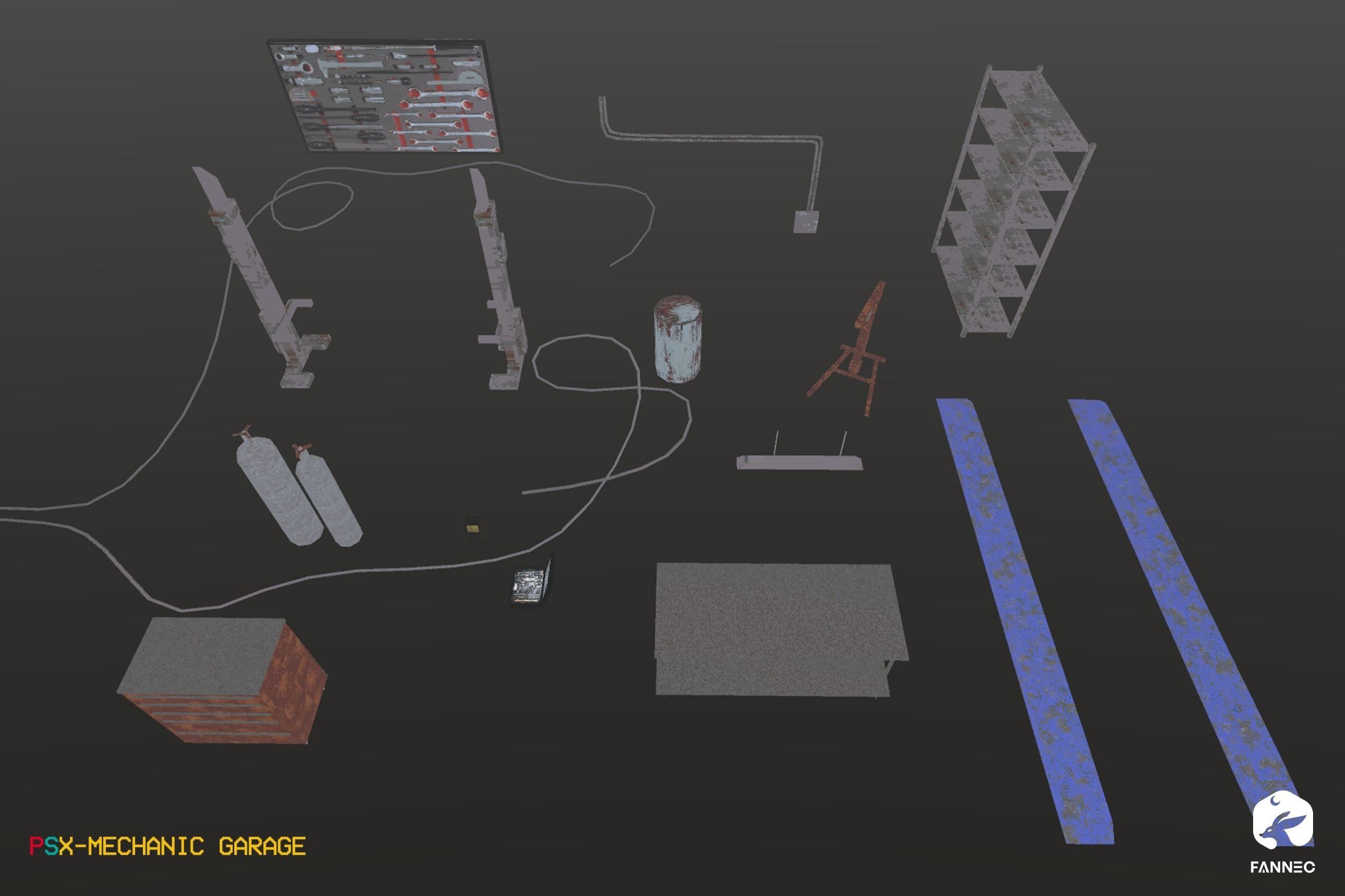 PSX Edition - Mechanic Garage Low-poly 3D model_5