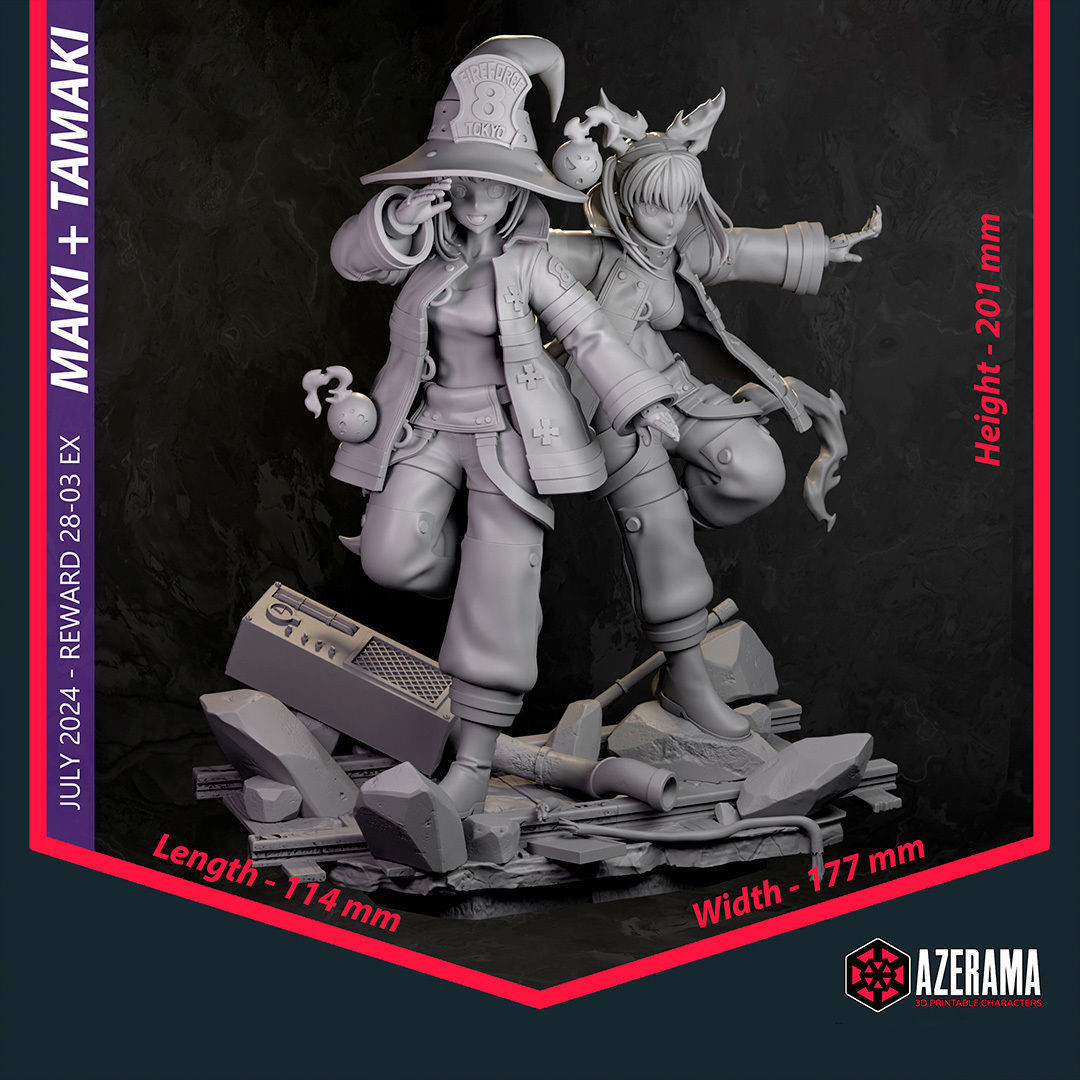 Maki and Tamaki STL Ready for 3D Printing 3D print model_6