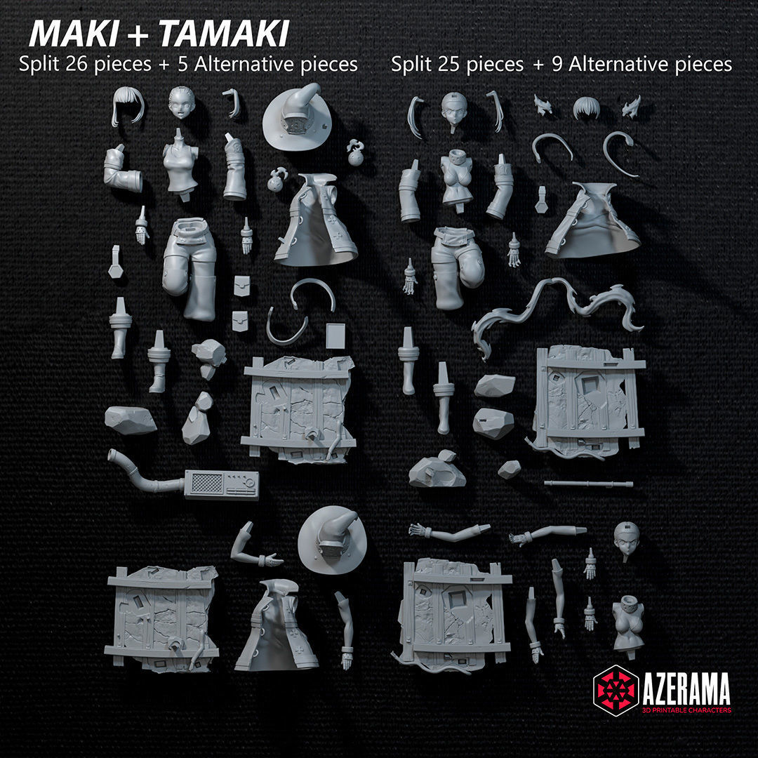 Maki and Tamaki STL Ready for 3D Printing 3D print model_7