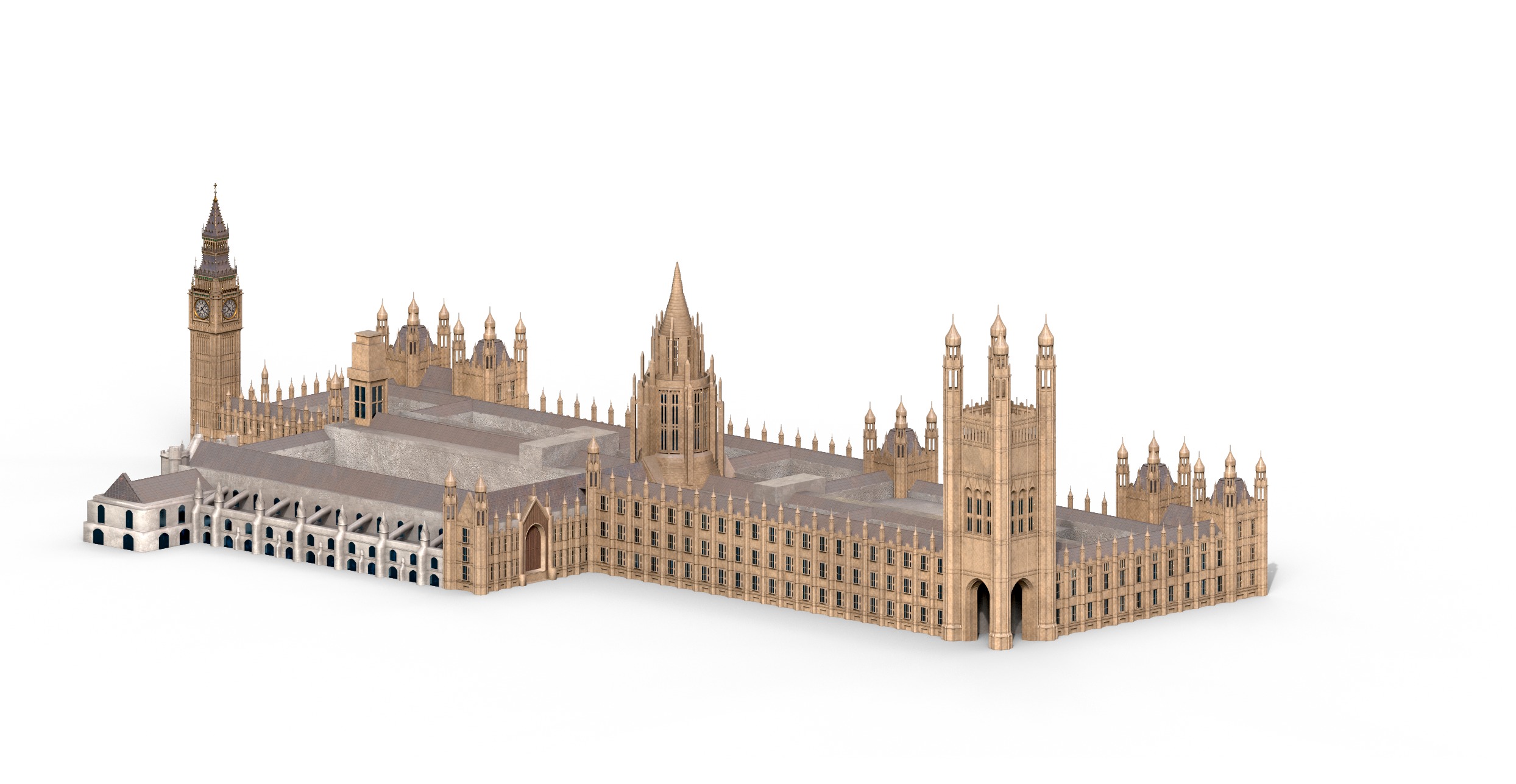 Palace of Westminster and Big Ben 3D model_7