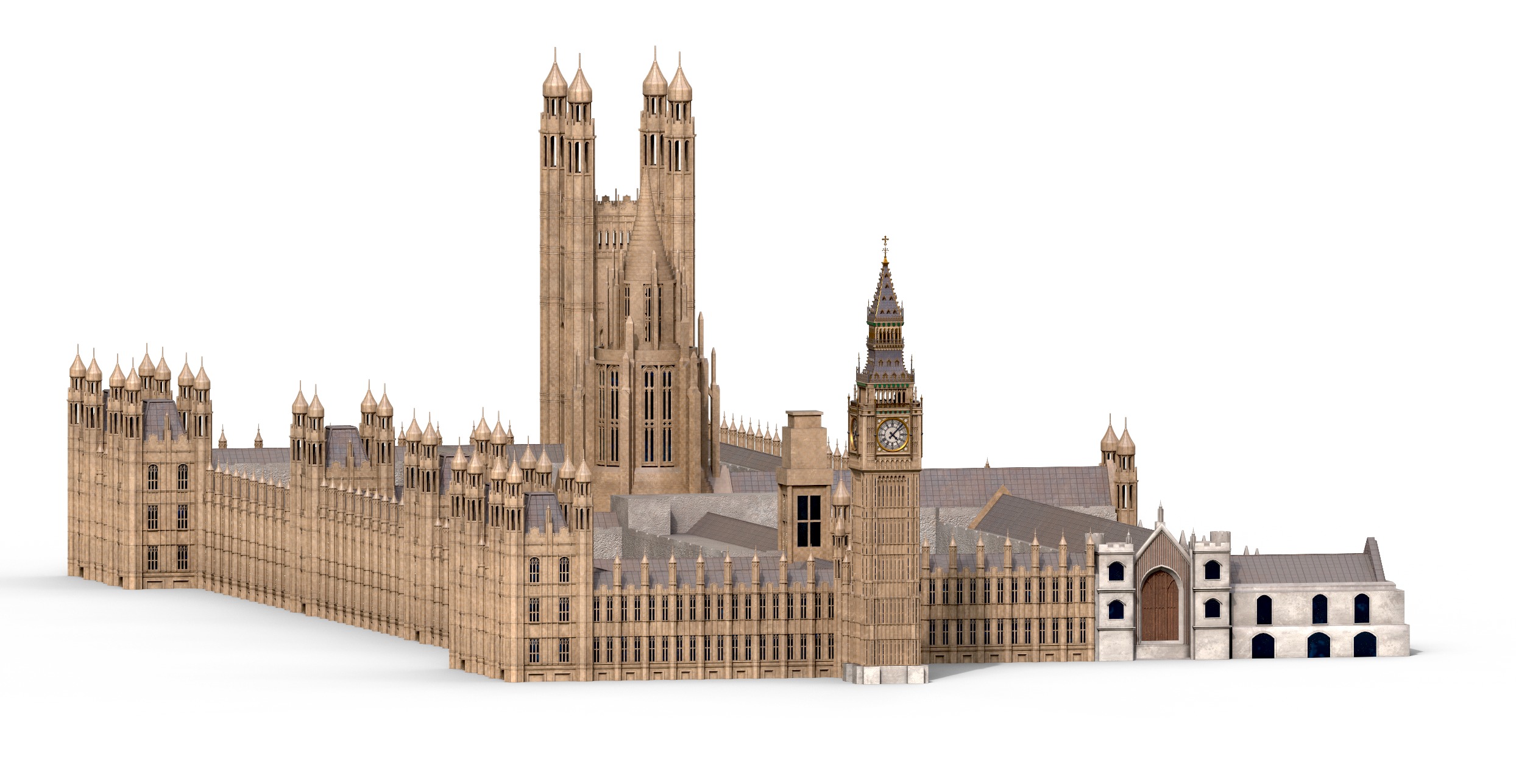 Palace of Westminster and Big Ben 3D model_6