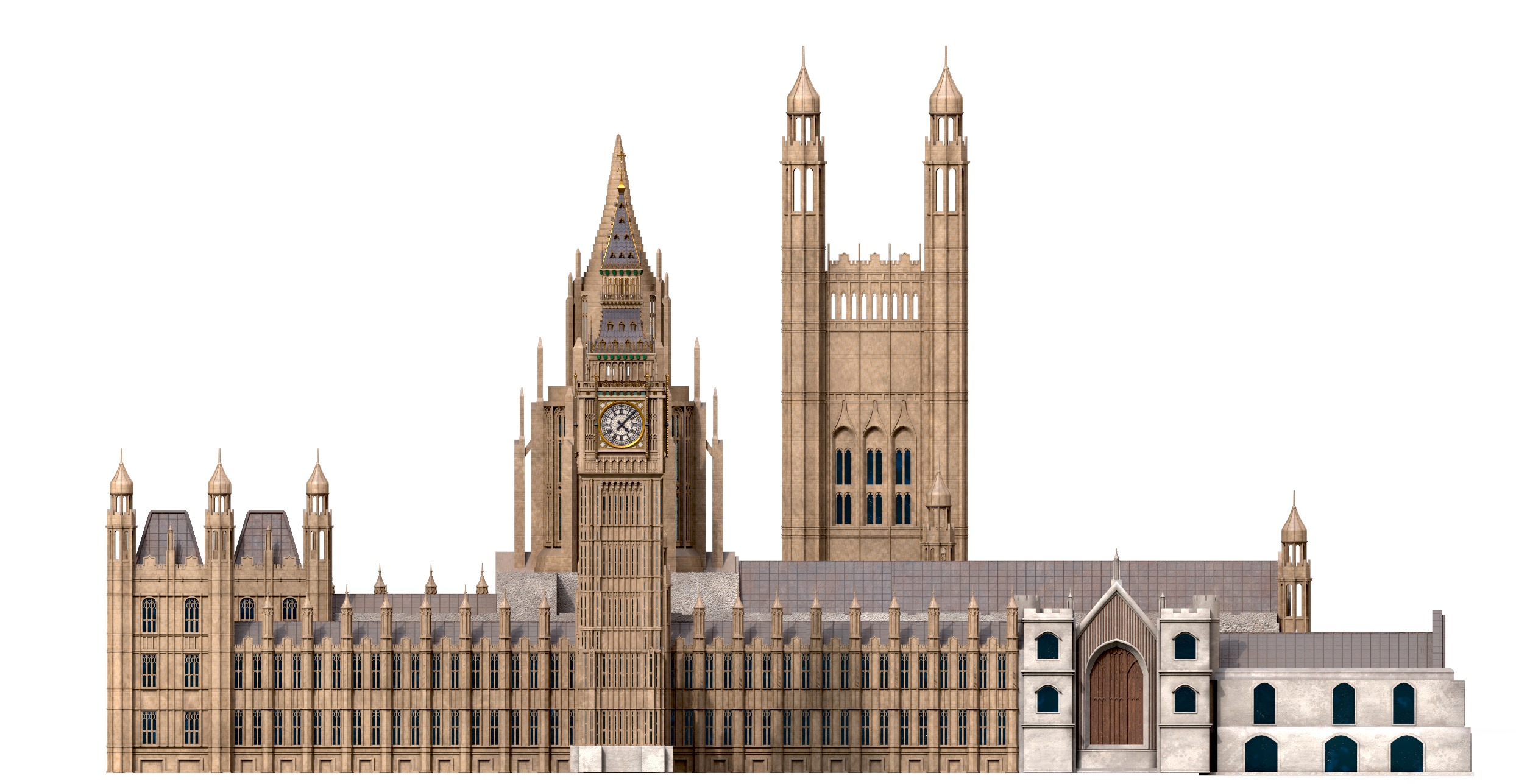 Palace of Westminster and Big Ben 3D model_5