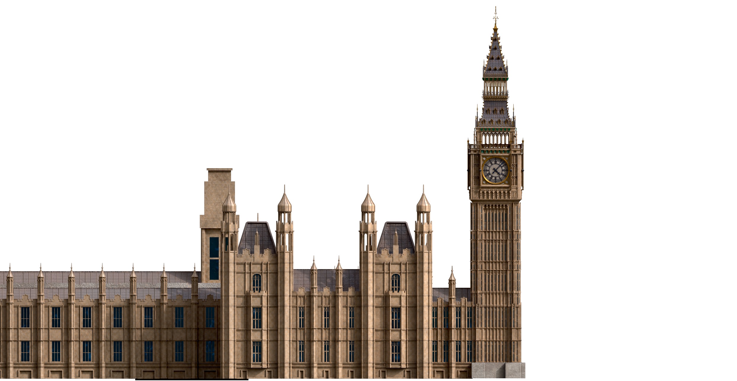 Palace of Westminster and Big Ben 3D model_12