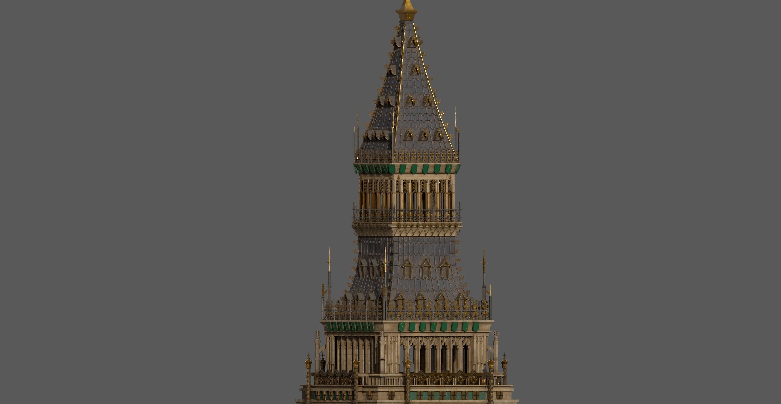 Palace of Westminster and Big Ben 3D model_3