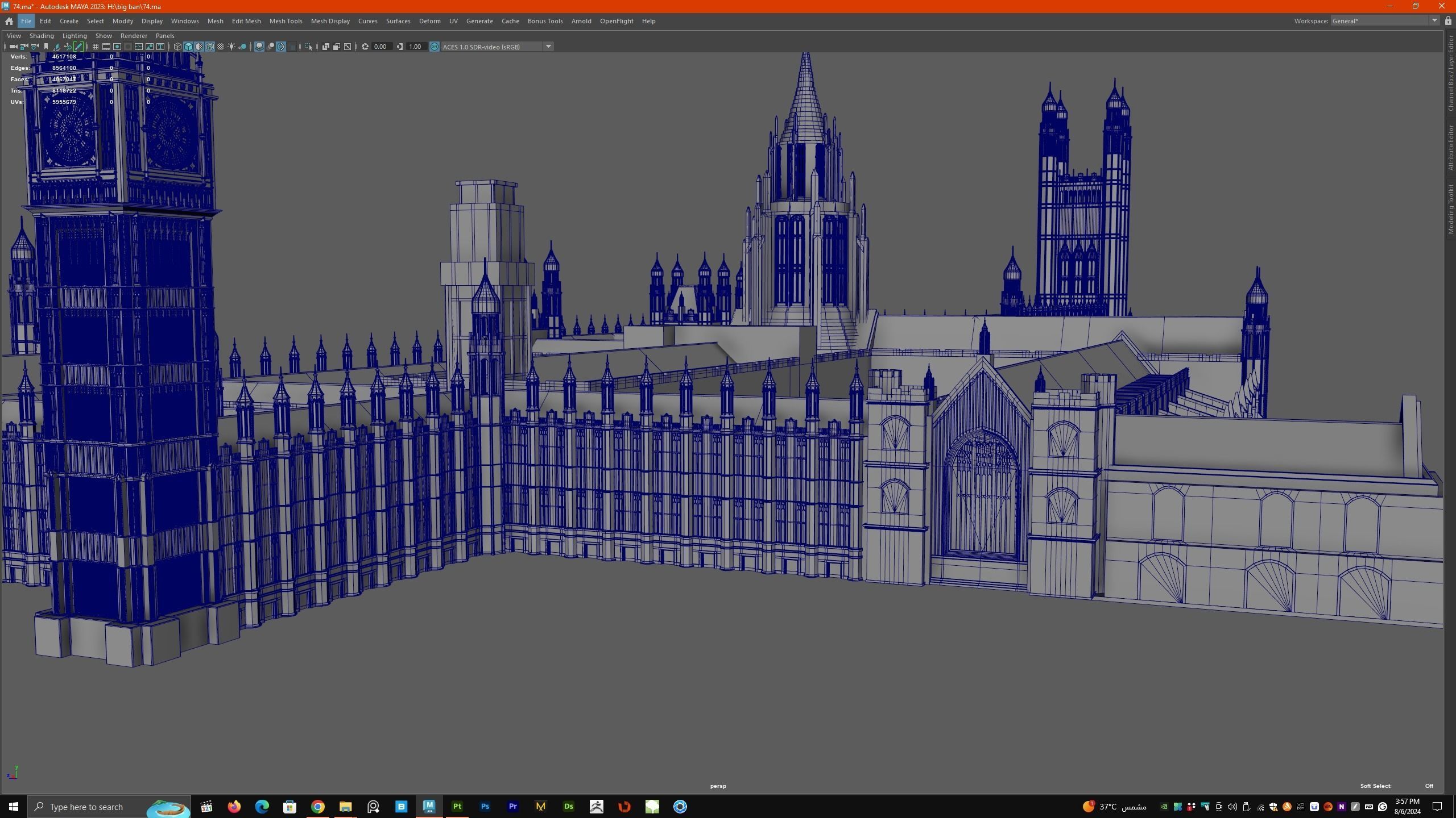 Palace of Westminster and Big Ben 3D model_32