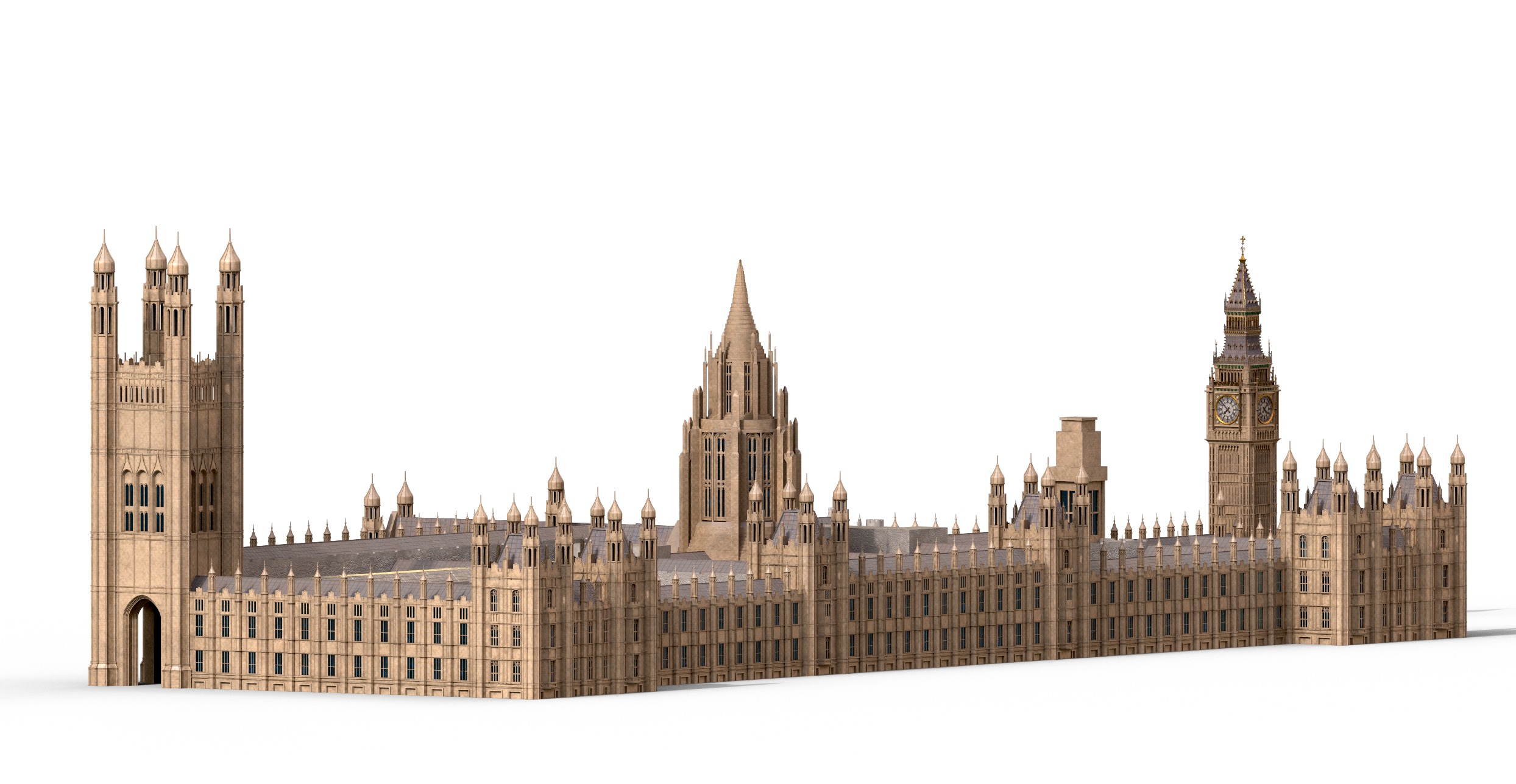 Palace of Westminster and Big Ben 3D model_9