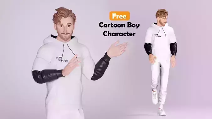 Cartoon boy rigged Free 3D model