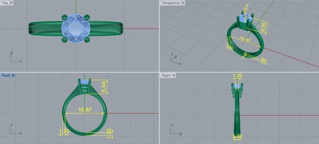 Solitaire ring Model 5965 3D print model_5